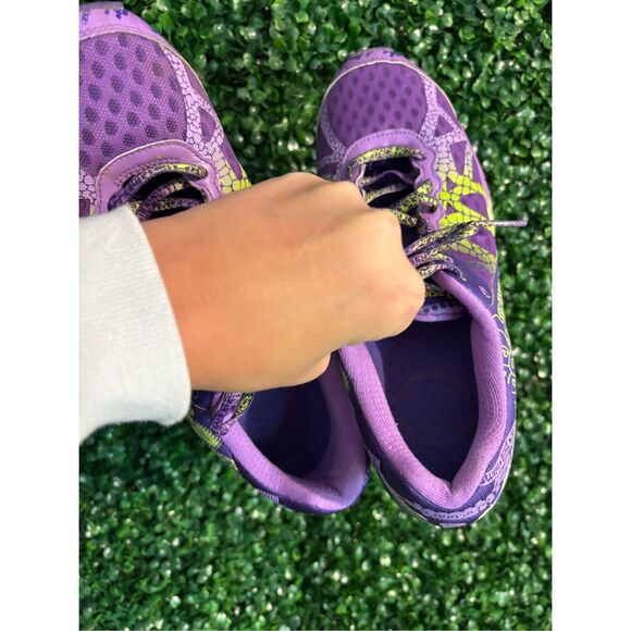 Asics Purple and Lime Athletic Shoes - Picture 5 of 8